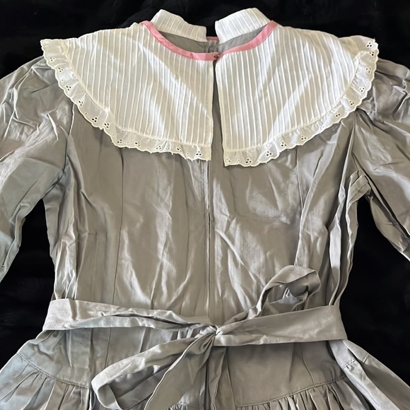 Vintage sailor Victorian style dress 13 14 tie back puff shoulder additional hem - Picture 9 of 11